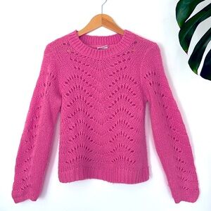 Pink sweater crochet knit sweater, Barbie pink sweater sweater for girls